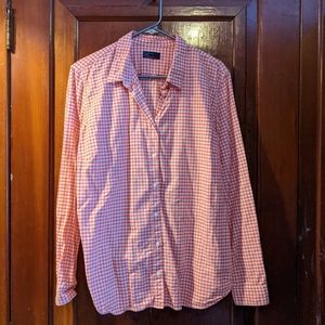 Gap ladies XXL red & white plaid shirt